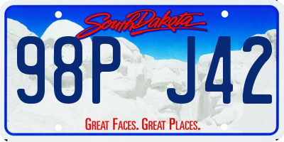 SD license plate 98PJ42