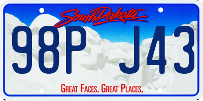 SD license plate 98PJ43