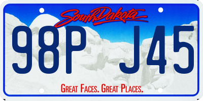 SD license plate 98PJ45
