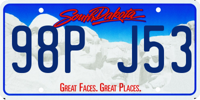 SD license plate 98PJ53