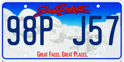 SD license plate 98PJ57