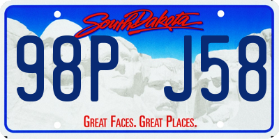 SD license plate 98PJ58