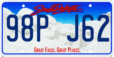 SD license plate 98PJ62