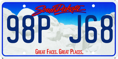 SD license plate 98PJ68