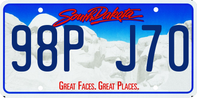 SD license plate 98PJ70