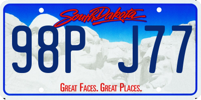 SD license plate 98PJ77