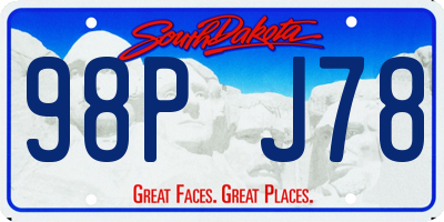 SD license plate 98PJ78