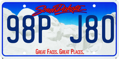 SD license plate 98PJ80