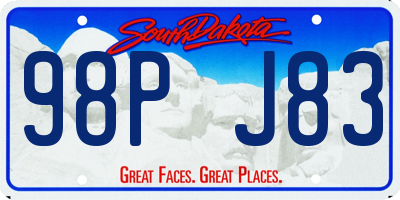 SD license plate 98PJ83