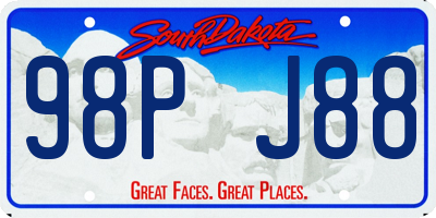 SD license plate 98PJ88