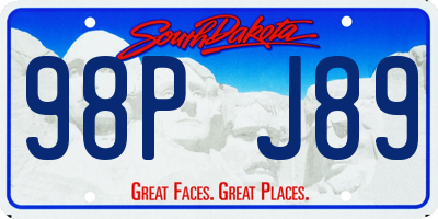 SD license plate 98PJ89