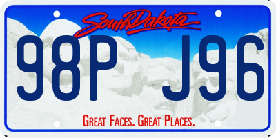 SD license plate 98PJ96