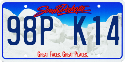 SD license plate 98PK14