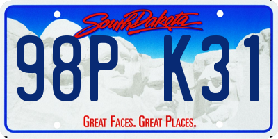SD license plate 98PK31