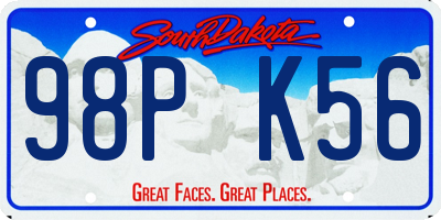 SD license plate 98PK56