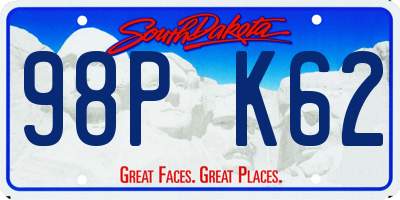 SD license plate 98PK62