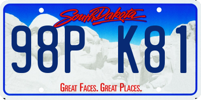 SD license plate 98PK81