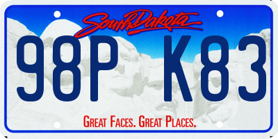 SD license plate 98PK83