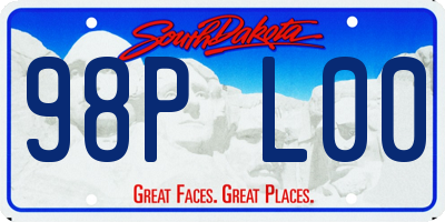 SD license plate 98PL00