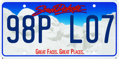 SD license plate 98PL07