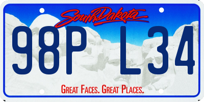 SD license plate 98PL34