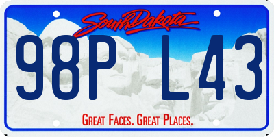 SD license plate 98PL43