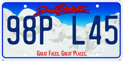 SD license plate 98PL45
