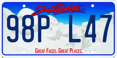 SD license plate 98PL47