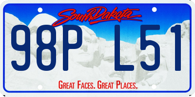 SD license plate 98PL51
