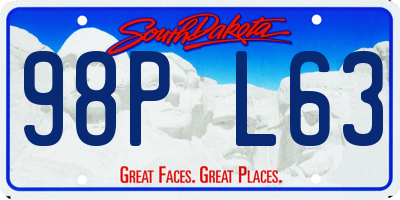 SD license plate 98PL63