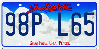 SD license plate 98PL65