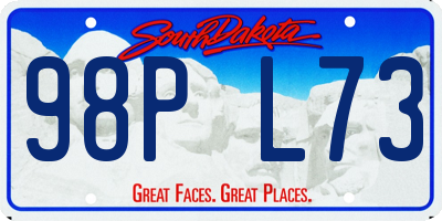 SD license plate 98PL73