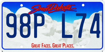 SD license plate 98PL74