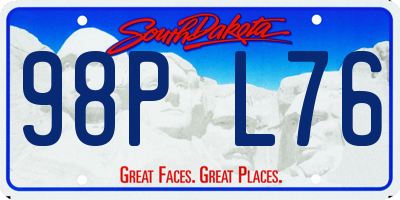 SD license plate 98PL76