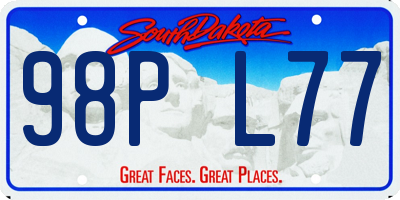 SD license plate 98PL77