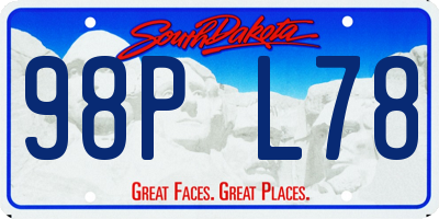 SD license plate 98PL78