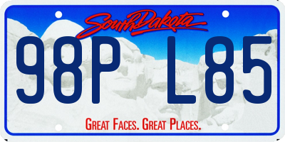 SD license plate 98PL85