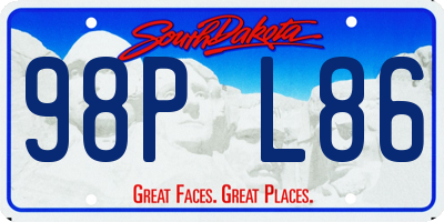 SD license plate 98PL86