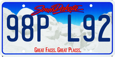SD license plate 98PL92