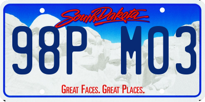 SD license plate 98PM03