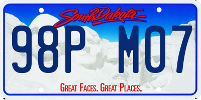 SD license plate 98PM07