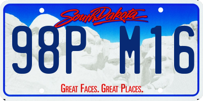 SD license plate 98PM16