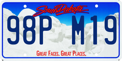 SD license plate 98PM19