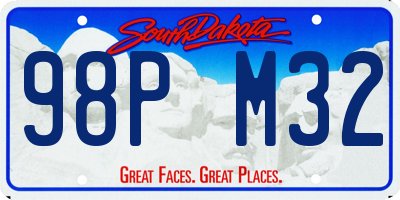 SD license plate 98PM32