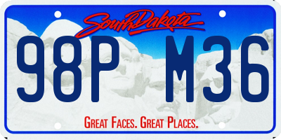 SD license plate 98PM36