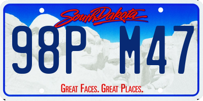 SD license plate 98PM47