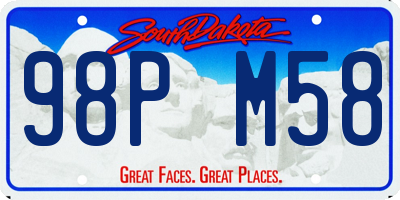 SD license plate 98PM58