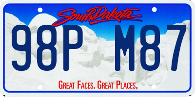 SD license plate 98PM87