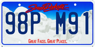 SD license plate 98PM91