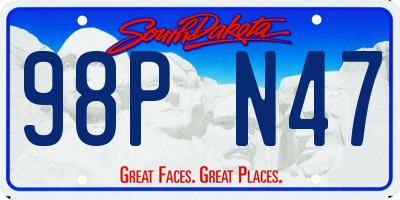 SD license plate 98PN47